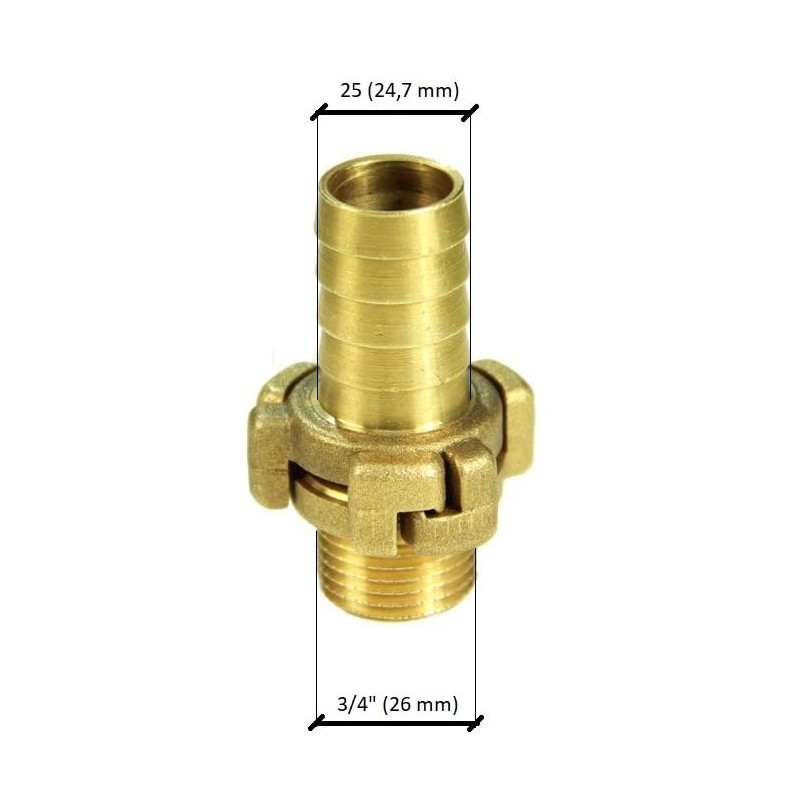 Montserat Barcelona Brass Male Hose Connector (1, Ø25 x 3/4