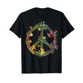 Magic Mushrooms Peace Sign Psychedelic Retro Shrooms Gift T-Shirt