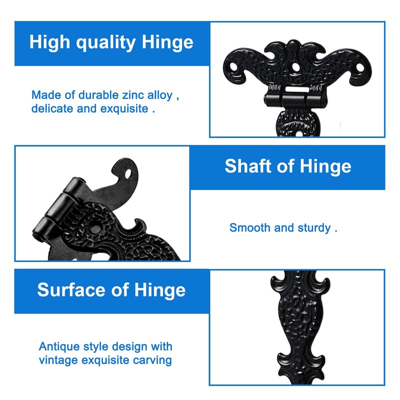 INCREWAY 6pcs Classic Decorative T Hinges, 3.2 inch Heavy Duty