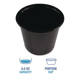 TEAM THREE GROUP LIMITED Boardwalk Souffle/Portion Cups, 5.5 oz Polypropylene, Black, 2,500/Carton