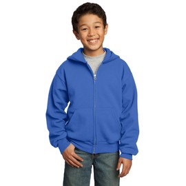 Port & Company Full Zip Hooded Sweatshirt, L, Royal