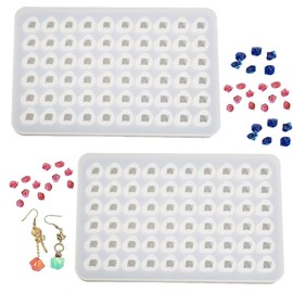 DD-life 2 Pcs Mold Resin Craft Makes 60 Crystals,Crystal Gem Resin Silicone Mold, Mini 3D Diamond Epoxy Casting Mold for Resin Candles Soap Ice Cube Jewelry