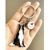Dog Keychain,Cute Metal Keychain,Bag Charm,Best Birthday Gift,(Border Collie)