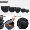 5-Piece Plastic Mixing Bowls with Lids Set for Kitchen, Nesting