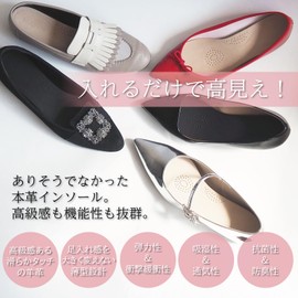 NIJISoRa Insole, Women's, Pumps Insole, Thin, Round Toe, Beige (23.5-24.5cm)