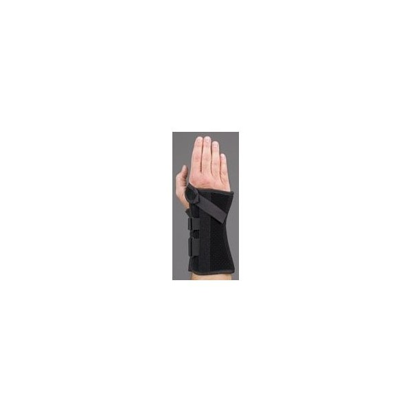Med Spec V-Strap Wrist Support Brace, 8" Black, Small Right
