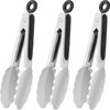 HINMAY Small Stainless Steel Serving Tongs 7-Inch Mini Food Tongs,