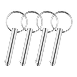 4 Pcs Stainless Steel Quick Release Pin with Spring Loaded Ball End Circle Ring Stainless Steel, Bimini Tops for Boats Accessories (10x65mm)