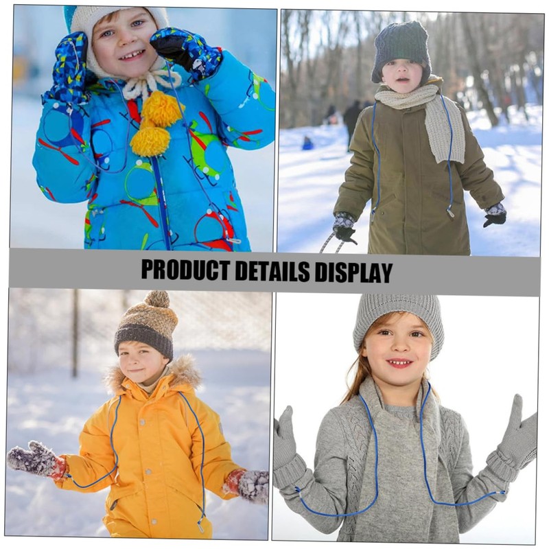 VICASKY 2pcs Glove Lanyard Portable Anti-Lost Mittens Holder Strap for