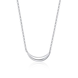 Naniwaai Women's Necklace, Silver, Hypoallergenic, Platinum Plated, Line, Necklace, Pendant, Simple, Geometric Accessory, Gift, Christmas, Birthday, Mother's Day, Everyday Use