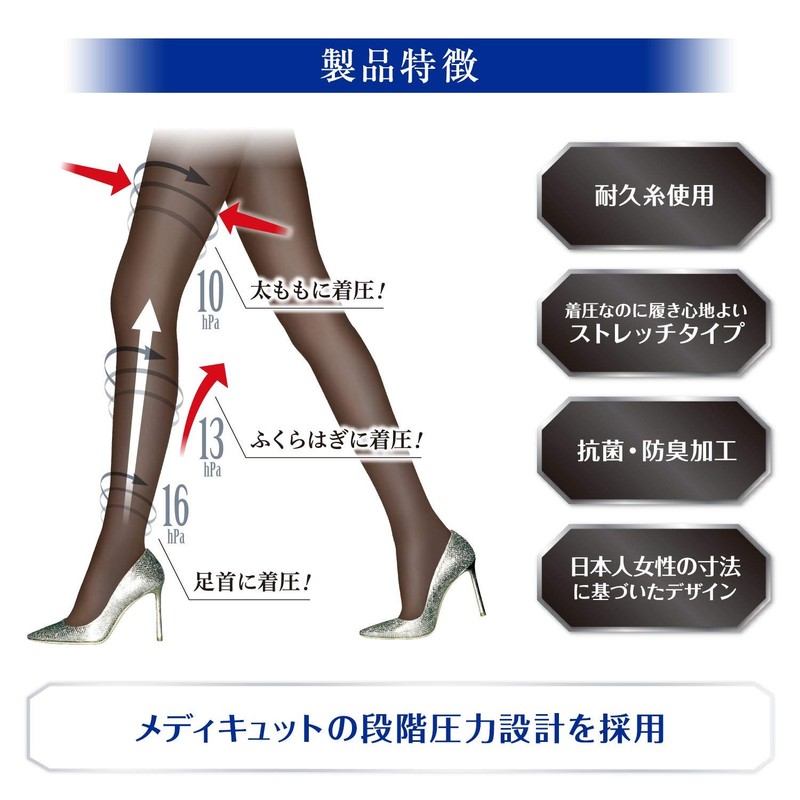 MediQttO Slender Magic Black Stockings 1 Pc , , ,
