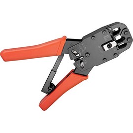 Fixpoint Crimping Pliers for Modular Plugs incl. Cable Cutters and Insulators Black