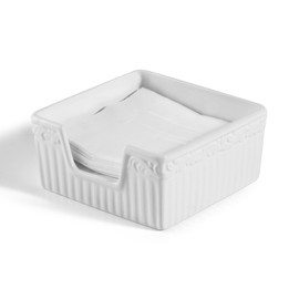 Mikasa Italian Countryside Napkin Holder With Napkins, White