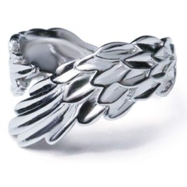 Helen de Lete S925 Sterling Silver Guardian Angel Wing Adjustable Ring, Silver, Silver