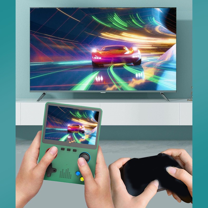 Retro Handheld Game Console, Dual 3D Joystick 3.5in IPS Screen