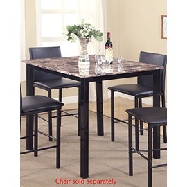 Roundhill Furniture Citico Metal Counter Height Dining Table with Laminated Faux Marble Top