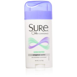 Sure Original Solid Unscented, Anti-Perspirant Deodorant 2.70 oz (Pack Of 6)