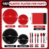 Uiifan 144 Pcs Plastic Plates for Party Set 9" Dinner