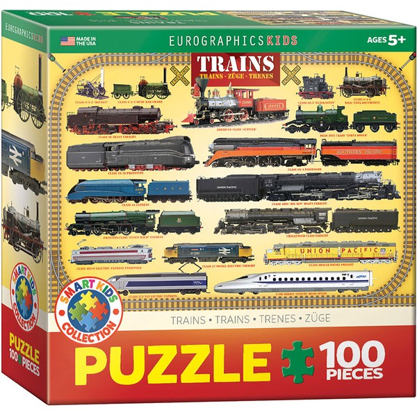Eurographics Jigsaw Puzzle Trains Smart Kids Collection 100 Pieces