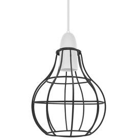 DC VOLTAGE Metal Wire Cage Ceiling Light Shade Easy Fit Lamp Shade, Ceiling Hanging Indoor Pendant Light Lampshade for Living Room, Bedroom, Restarurants (Black)
