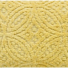 Better Trends Vintage Collection - Solid Yellow Embossed 100% Cotton Chenille Bedding, Loop & Ring Pattern Bedspread Full/Double Size - Charming Wedding Ring Design for All Seasons