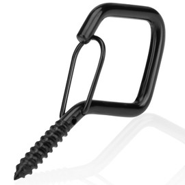 MOGADEE® Pack of 10 Screw Hooks M6 Black Screw Hooks with Safety Hooks for Screwing Ceiling Hooks Hook Screws for Hanging Plant Baskets Christmas Decoration Christmas Lights