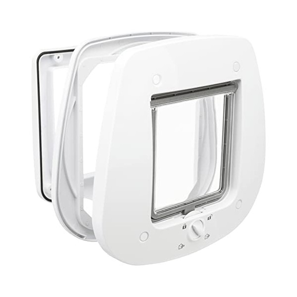 Trixie 4-Way Cat Flap for Glass Doors, White, 680 g