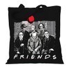 Fabric Bag Jute Bag Long Handle with Saying Horror Family,