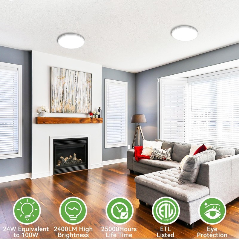 zemty LED Ceiling Light Flush Mount Super Slim 9 Inch