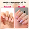 UNA GELLA Almond Gel Nail Tips Short: Half Cover Almond