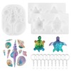 13 Pcs Mini Turtle Resin Molds with Seashell Conch Tool