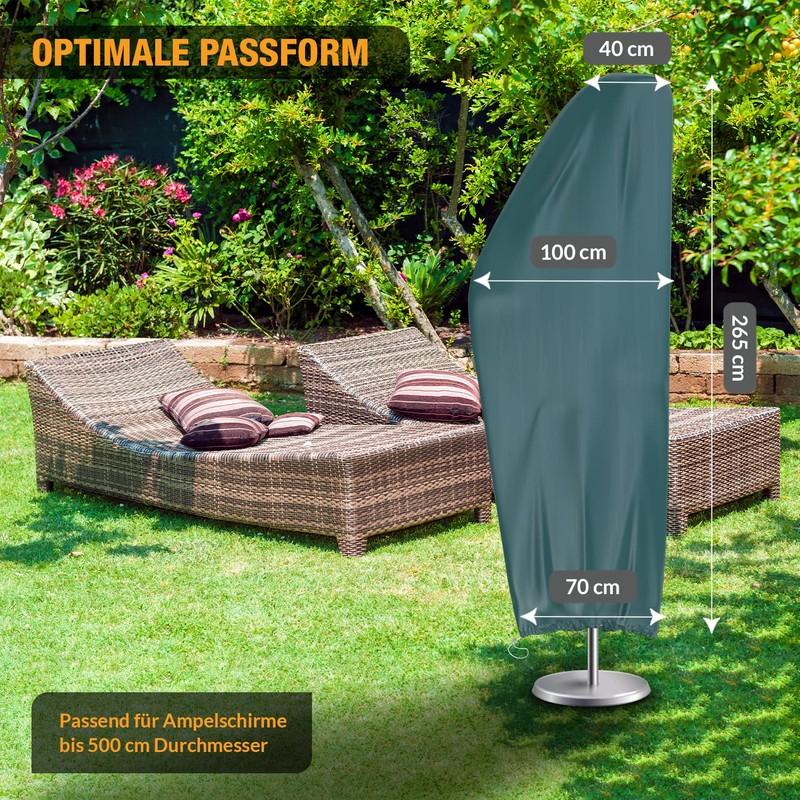 Kronenburg Protective cover for parasol, winter-proof in green, for garden