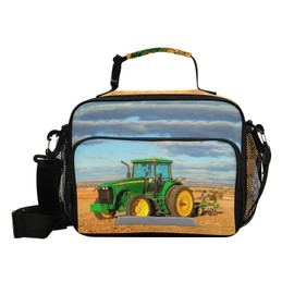XDMXY Tractor Reusable Lunch Bags for Boys Girls, Shoulder Bag LunchBox Bags Container for School Work Picnic