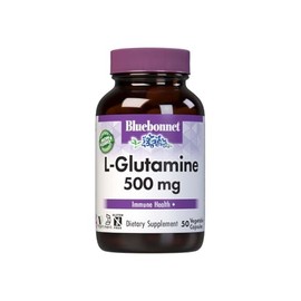 Bluebonnet L-Glutamine 500 mg Vitamin Capsules, 50 Count                                                                                              