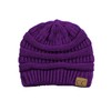 C.C Gorro de punto trenzado, grueso, suave, elástico, cálido, Violeta