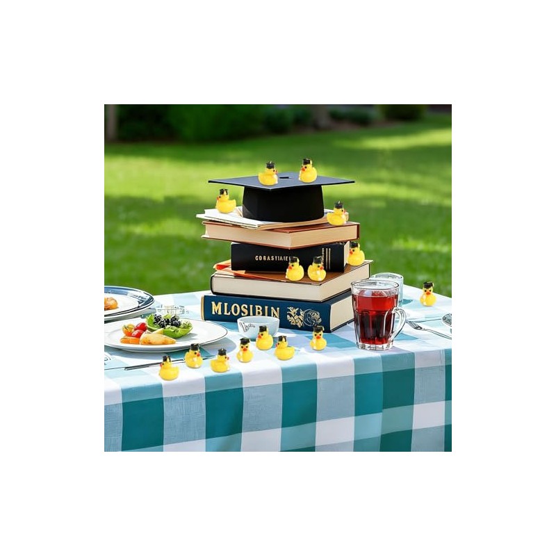 60 Pcs Mini Graduation Ducks,Tiny Resin Grad Ducks Figures Bulk