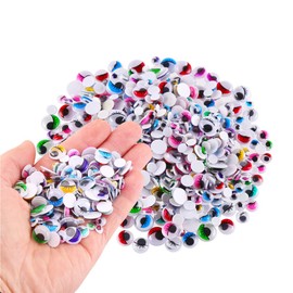 CCINEE 500 Pieces 6-12 mm Wiggle Eyes Multi Color Google Eyes with Self Adhesive Eyelash Googly Eyes for Craft Making