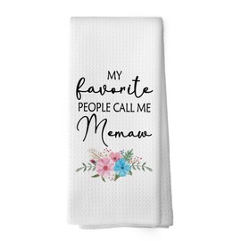 Mcehtle Memaw Gifts Kitchen Towels, Grandma Gift for Grandmother, Gifts for Memaw, Grandma Gifts from Grandchildren Grandkids, Mimi Nana Gigi Gifts Hand Towel Tea Dish Towels 16x24 Inch
