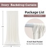 20ft x 10ft Ivory Backdrop Curtains for Parties Weddings, Wrinkle