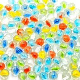 VEALIZUU 1000 PCS Marbles Bulk, 0.63 Inch Cat Eye Marbles with 6 Colors for DIY Home Decoration Gift Chinese Checkers Game Retro Game