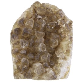 SUNYIK Irregular Citrine Stone Slab, Self-Standing Upright Citrine Quartz Geode Cluster for Home Office Decor Meditation Relax, (301-400g)