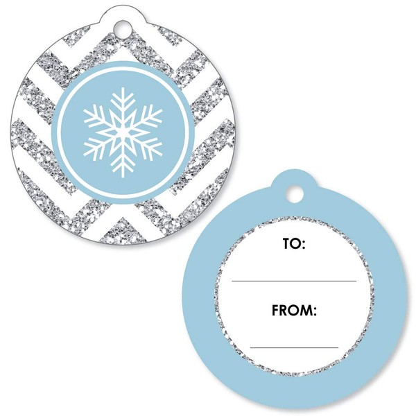 Big Dot of Happiness Winter Wonderland - Snowflake Holiday Party and Winter Wedding to and from Gift Tags (Set of 20)