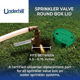 Underhill Sprinkler Valve Round Box Lid, VersaLid 6 Inch to 7 Inch Universal Cover for Automatic Irrigation System, Green, VL-6
