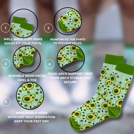 MOJA LDN Premium Funky Avocado Bamboo Socks - Soft and Stylish Bamboo Socks - Eco Friendly and Durable Mens Socks - Anti Sweat Bamboo happy Socks