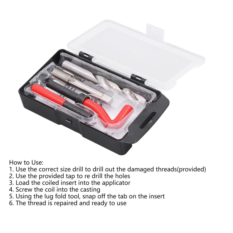 Fafeicy Thread Repair Kit, 15 Pieces/Set M14 x 1.5 mm