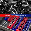 3/8 Inch Magnetic Socket Organizer, NOEAIKE 2-Pack Metric &SAE Socket