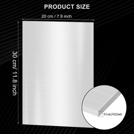 8 x 12 x 1/8 Inch 304 Stainless Steel Sheet - 1/8 inch (10 Gauge) Thickness Stainless Steel Shim Plate Metal Sheet for Kitchen DIY Craft Making (305 x 202 x 3 mm)
