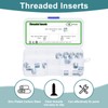 sourcing map 15Pcs Threaded Inserts, 3 Sizes Stainless Steel 303