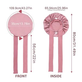 Silk Hood for Sleeping, Women's Sleep Cap, Silk, Breathable Adjustable Sleep Cap with Elastic Band for Attachment, Silk Night Hat for Curly Hair, Essential Hair Care, Pink