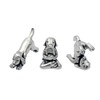 Basic Spirit Yoga Dog Figurine Set (Pewter)-Mini 3 pc. Set